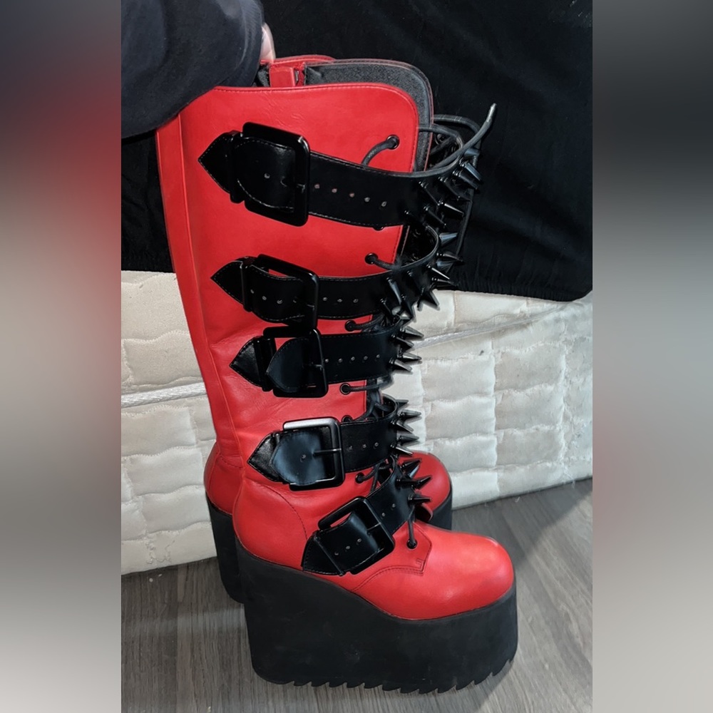 Demonia Spiked Boots - Picture 1 of 4